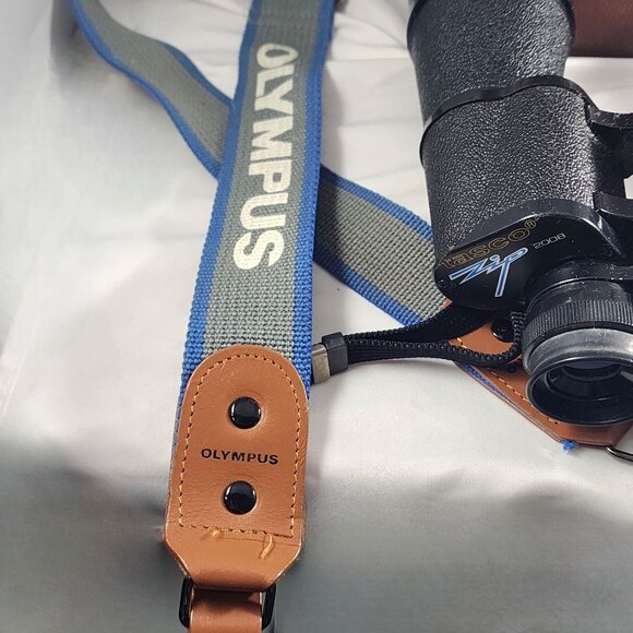 Tasco Zip Binoculars 10x50 Fully Coated w/ Leather Case & Olympus Camera Strap - Picture 7 of 11
